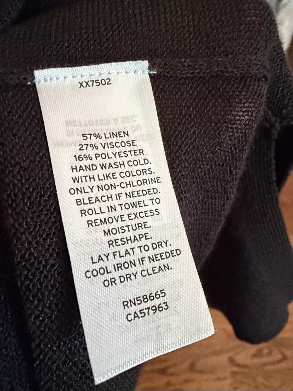 Halogen Black linen blend summer weight Open-Front Women's Cardigan - Picture 3 of 4